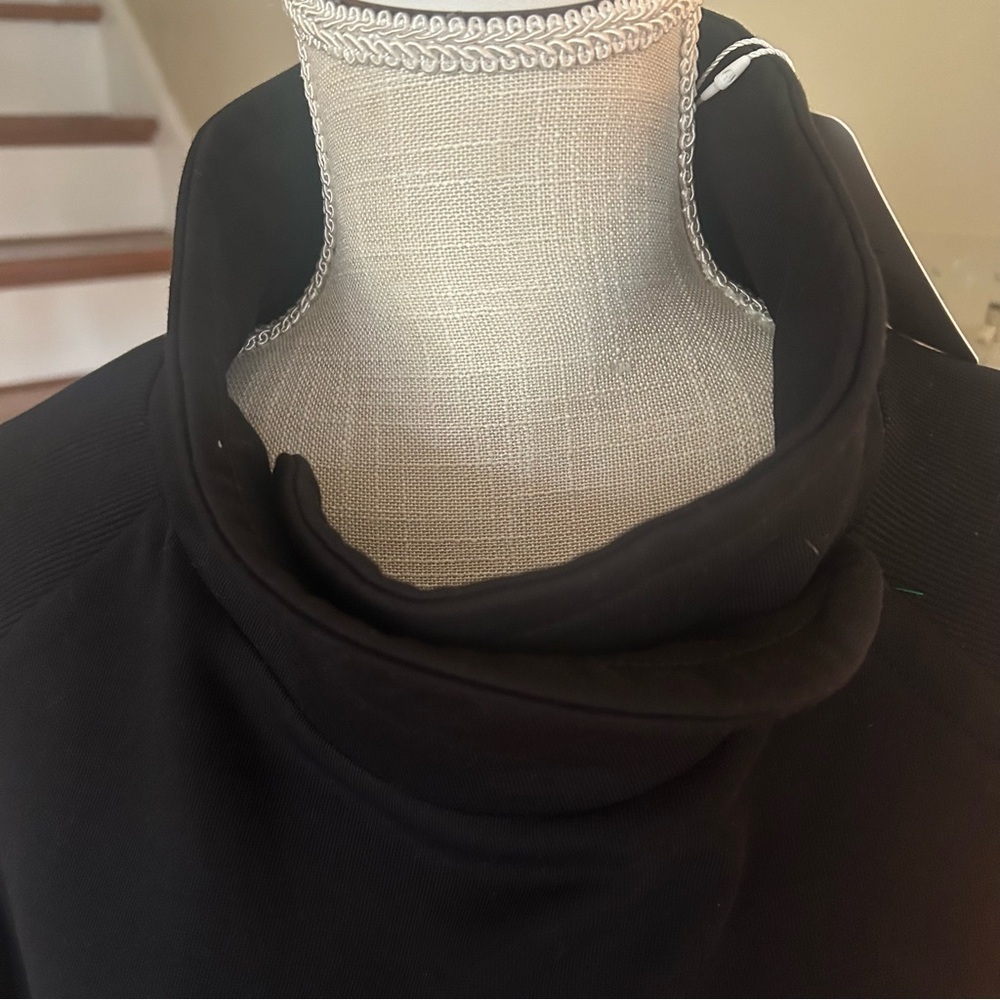 NWT Advance by Verve Black Sweatshirt Funnel Neck M Sporty Activewear Ribbed - Picture 6 of 15
